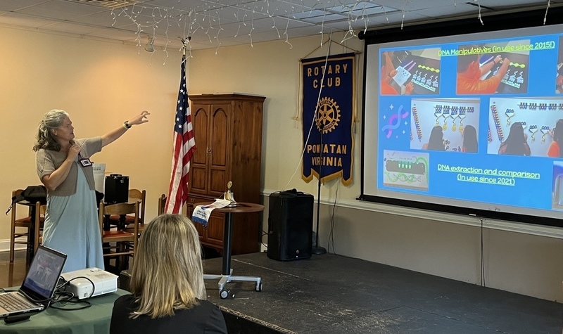 Kristen Bentzen presenting at the Rotary Club